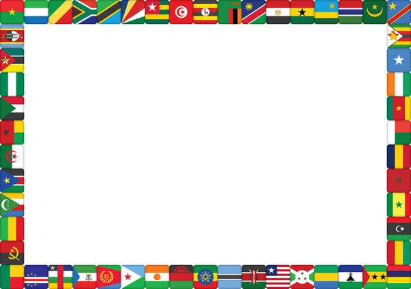 Frame made of African countries flags — Stock Vector