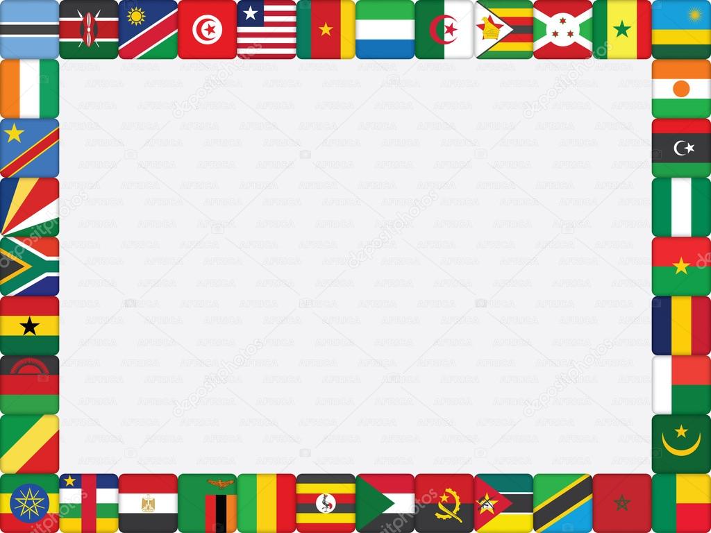African countries flag icons frame