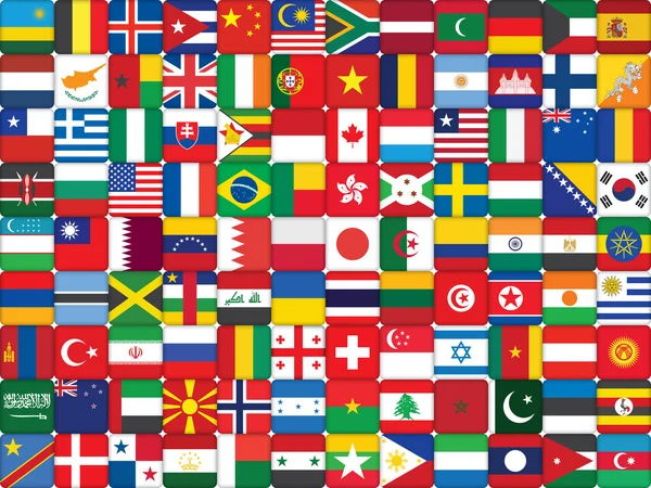 Drapeaux du monde fond — Image vectorielle