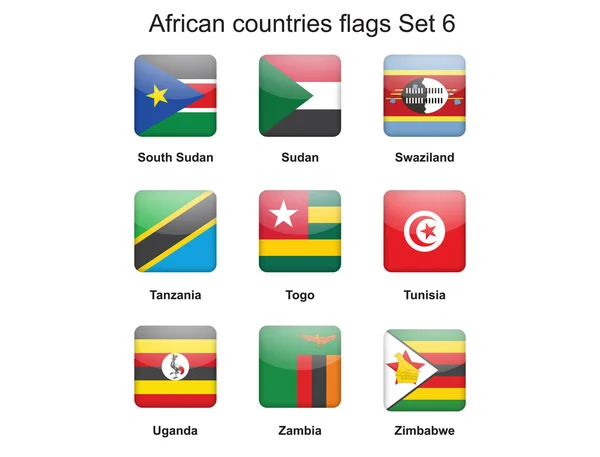 African countries flags set 6 — Stock Vector