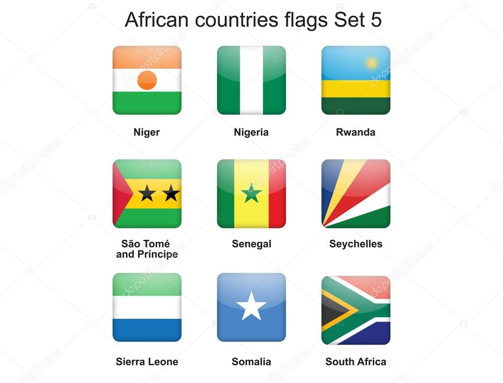 African countries flags set 5