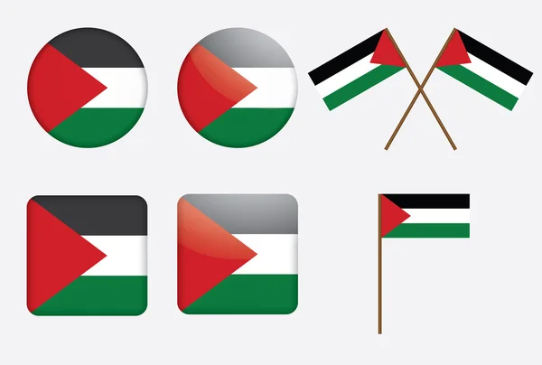 Badges avec drapeau de Palestine — Image vectorielle