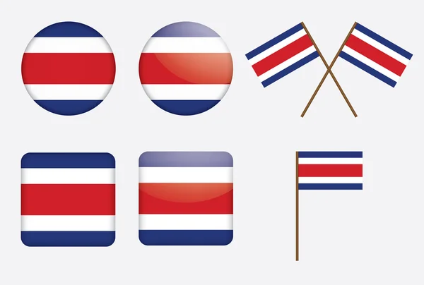 Insignias con bandera de Costa Rica — Vector de stock