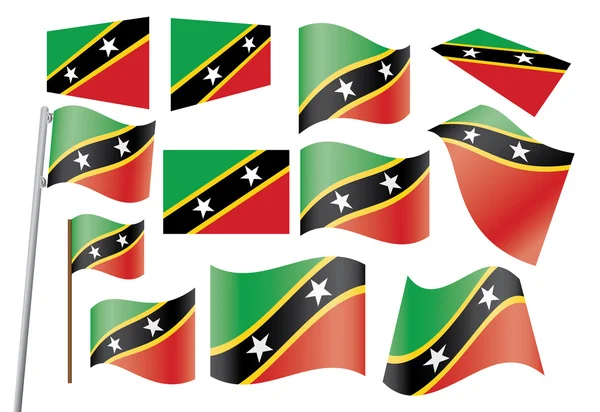 Saint Kitts és Nevis lobogója — Stock Vector