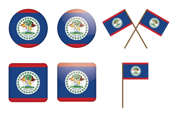 Jelvények, Belize zászlaja — Stock Vector