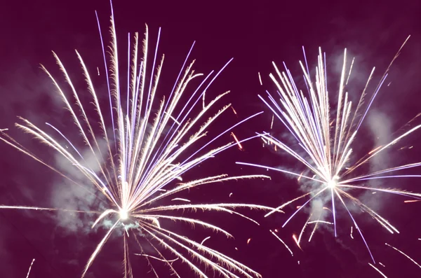 Fuochi d'artificio nel cielo notturno — Foto Stock