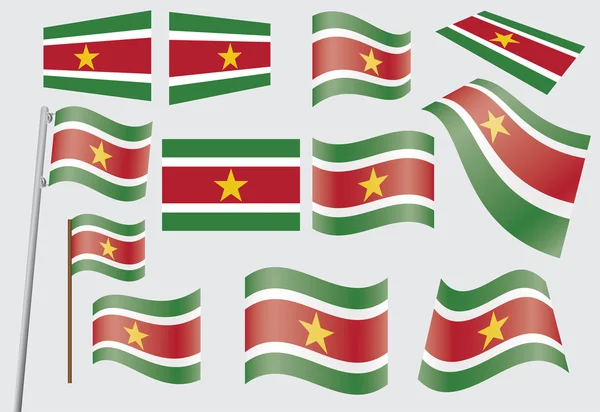 Bandeira do suriname — Vetor de Stock