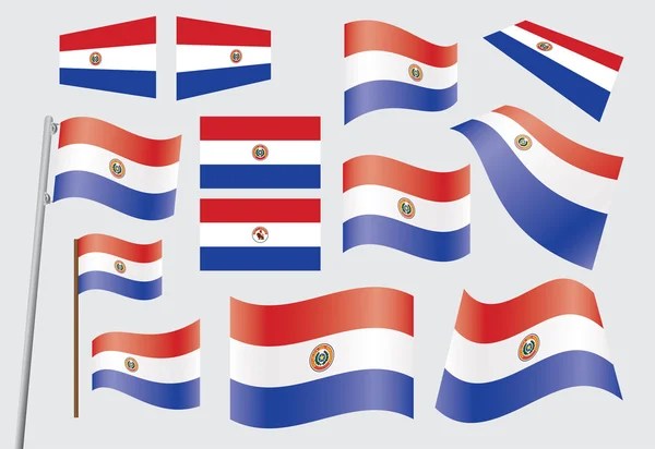Sijsparaguay Cumhuriyeti bayrağı — Stok Vektör
