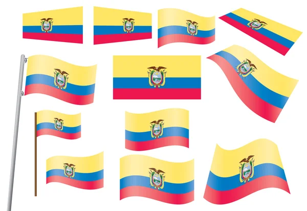 Bendera Ekuador - Stok Vektor