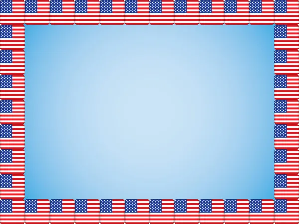 United States flag icons border — Stock Vector