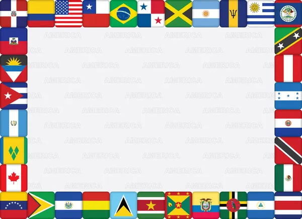 Marco de iconos de bandera de países americanos — Vector de stock