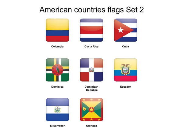 Banderas de los países americanos Set 2 — Archivo Imágenes Vectoriales