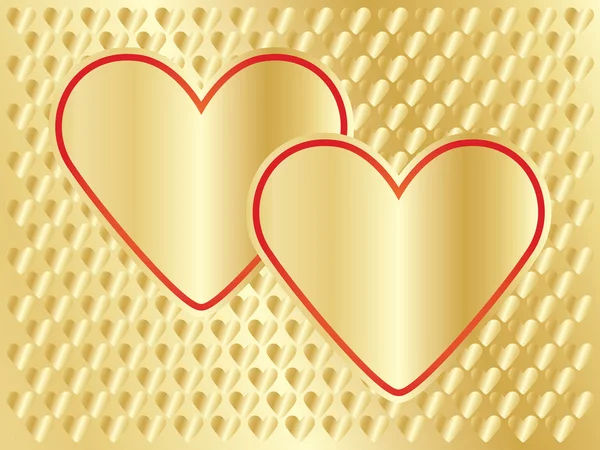 Goldener Valentinstag — Stockvektor