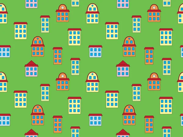 Pattern with color buildings — Stock Vector