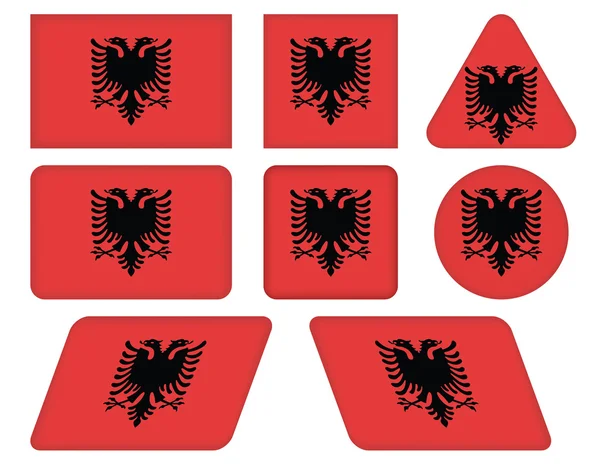 Painikkeet, joissa Albanian lippu — vektorikuva
