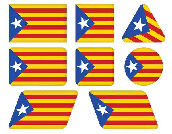 Botones con Bandera de Cataluña — Archivo Imágenes Vectoriales