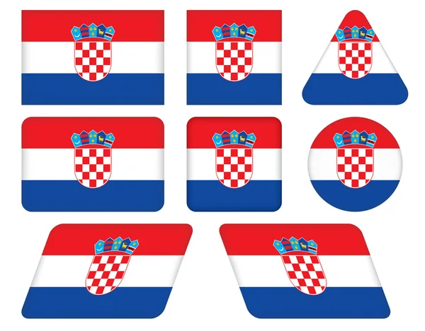 Botones con bandera de Croacia — Vector de stock