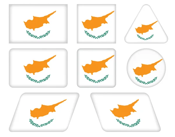 Buttons with flag of Cyprus — Stock Vector