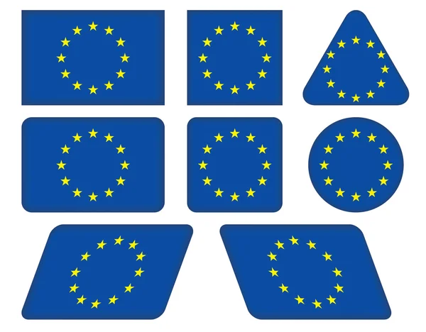 Кнопки с флагом Европейского Союза — стоковый вектор