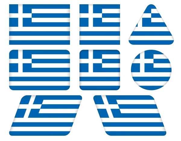 Przyciski z flaga Grecja — Wektor stockowy