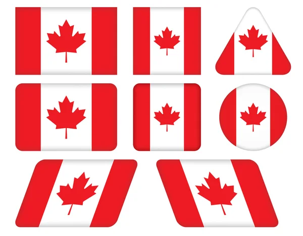 Buttons with flag of Canada — Stock Vector