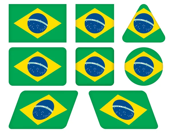 Knappar med flagga Brasilien — Stock vektor