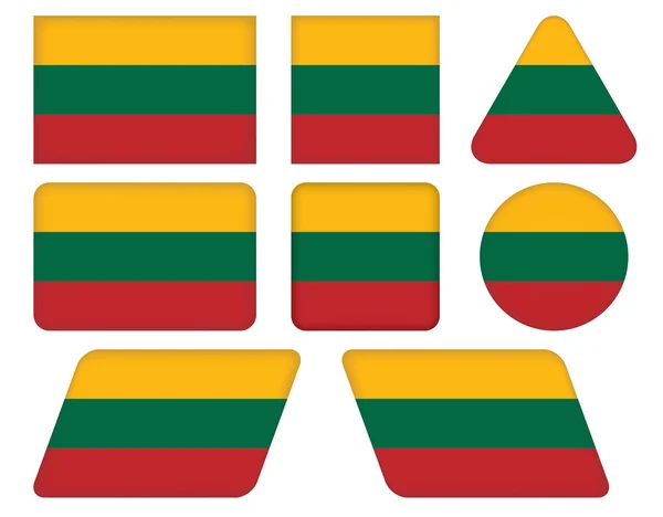 Botões com bandeira de Lituânia — Vetor de Stock