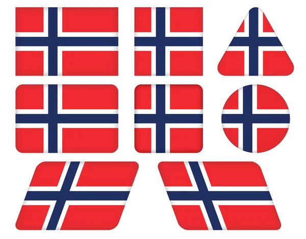 Knoppen met vlag van Noorwegen — Stockvector