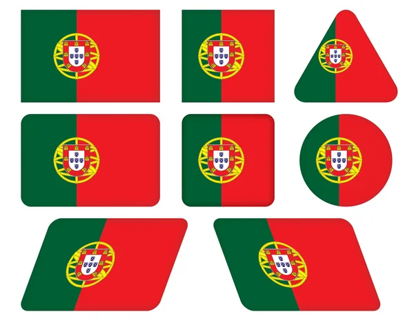 Botones con bandera de Portugal — Archivo Imágenes Vectoriales