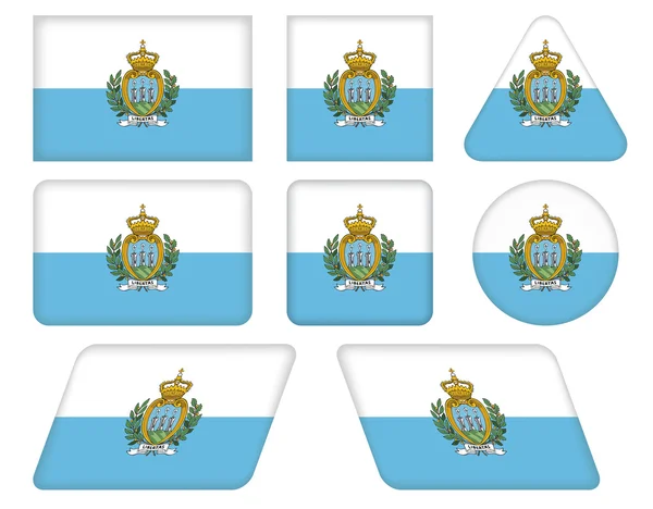 Botones con bandera de San Marino — Archivo Imágenes Vectoriales