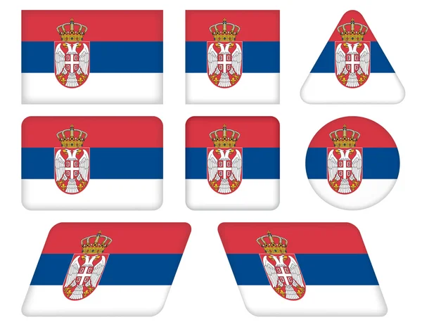 Painikkeet, joissa Serbian lippu — vektorikuva