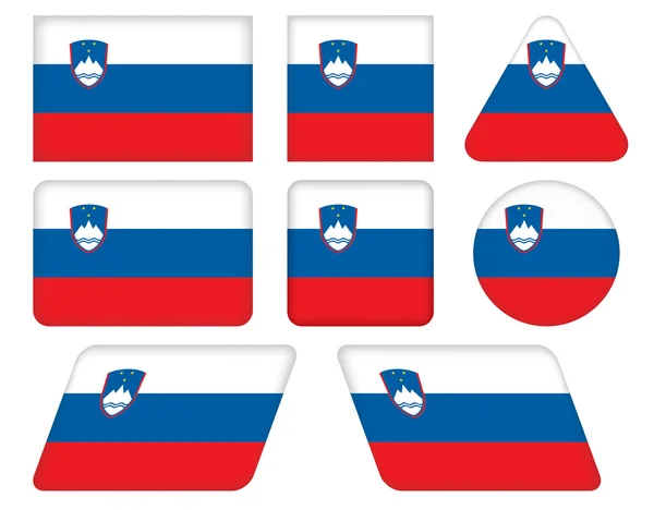 Buttons with flag of Slovenia — Stock Vector