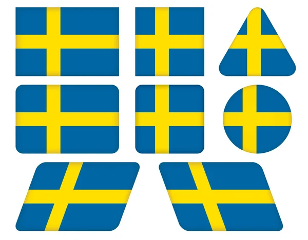 Tlačítka s vlajkou Švédska — Stockový vektor