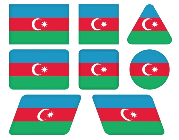 Botones con la bandera de Azerbaiyán — Vector de stock