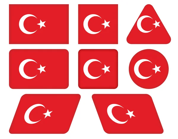 Κουμπιά με σημαία της Τουρκίας — Διανυσματικό Αρχείο