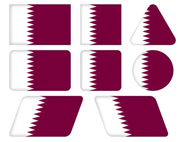 Botões com bandeira de Qatar — Vetor de Stock