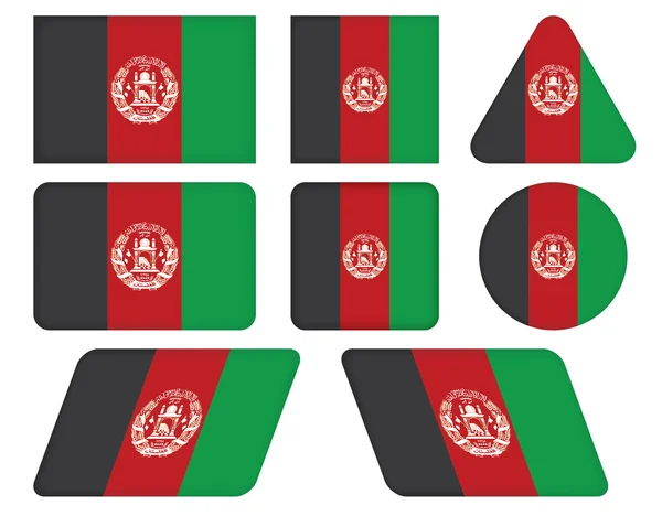 Tlačítka s vlajka Afghánistánu — Stockový vektor