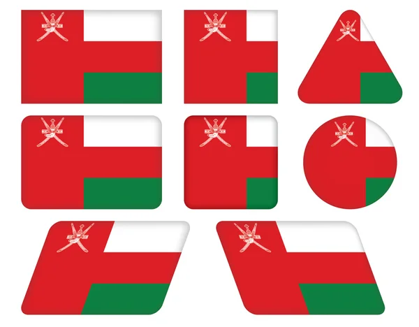 Buttons with flag of Oman — Stockvector