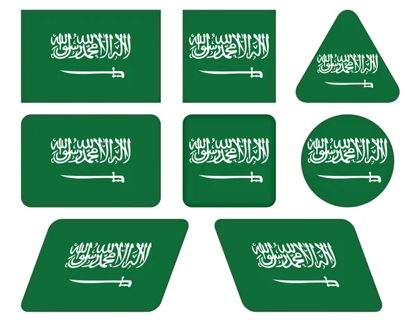 Buttons with flag of Saudi Arabia — Stock Vector