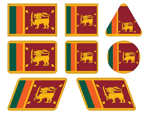 Buttons with flag of Sri Lanka — Stock Vector