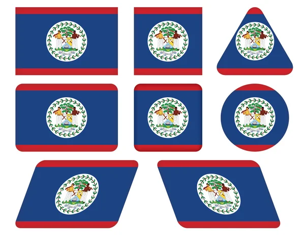 Pulsanti con bandiera del Belize — Vettoriale Stock