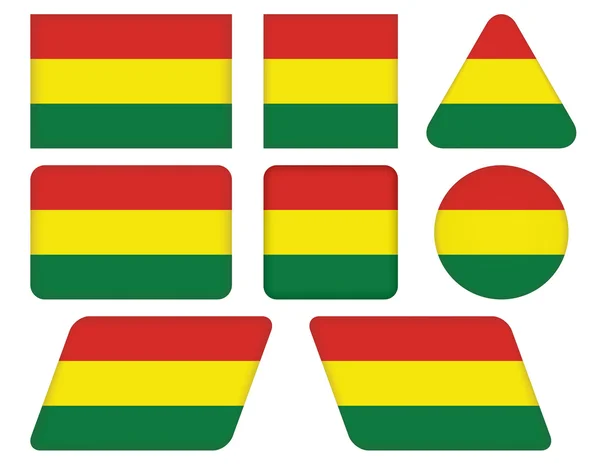 Botones con Bandera de Bolivia — Vector de stock