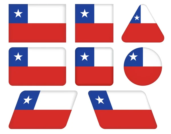 Tlačítka s Chilská vlajka — Stockový vektor