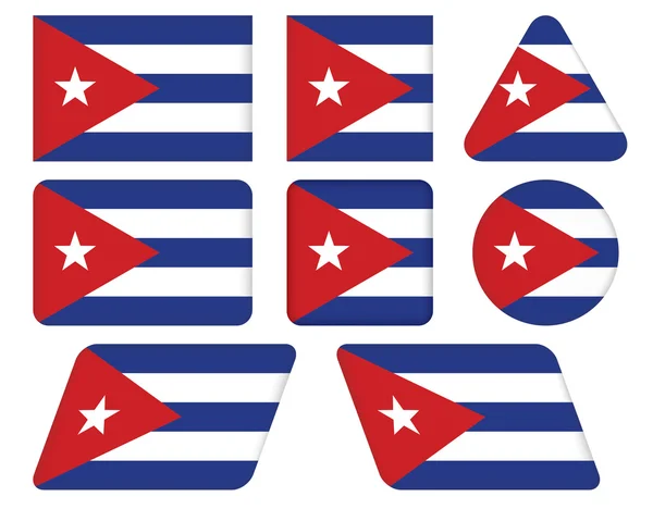 Botones con Bandera de Cuba — Archivo Imágenes Vectoriales