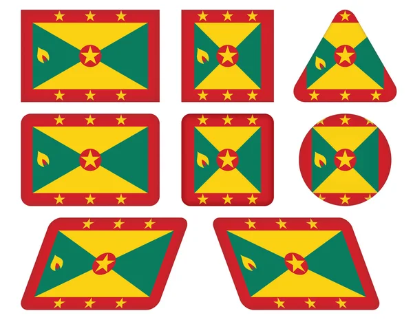 그레나다의 국기 버튼 — 스톡 벡터