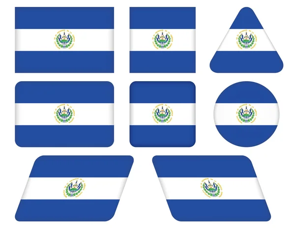 Pulsanti con la bandiera di El Salvador — Vettoriale Stock