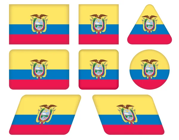 Buttons with flag of Ecuador — Stock Vector