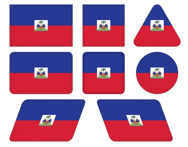 ハイチの国旗を持つボタン — ストックベクタ