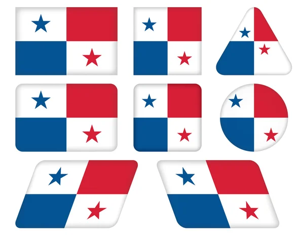 Tlačítka s vlajkou Panamy — Stockový vektor