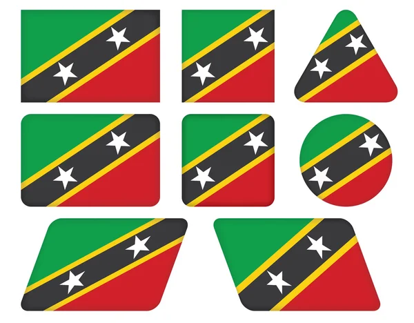 Knöpfe mit der Flagge von Saint Kitts und Nevis — Stockvektor